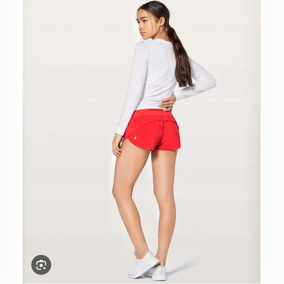 Women's Lululemon Speed Up Running Short 2.5" Carnation Red Workout| 8 Regular - Picture 3 of 8